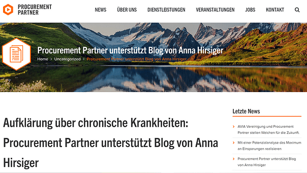 Procurement Partner unterstützt Blog von Anna Hirsiger